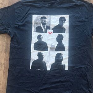 Navy Graphic Tee with Band Design